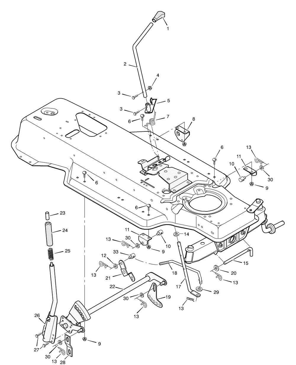Mower Housing Suspension Diagram and Parts List for 387002X92A 2004 Briggs and Stratton Lawn Tractor